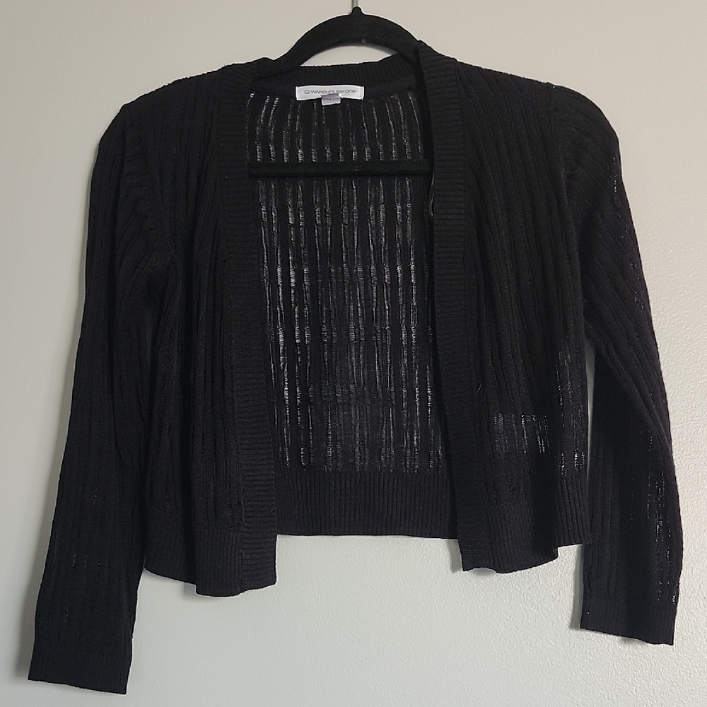 Black Cropped Cardigan - Picture 1 of 3
